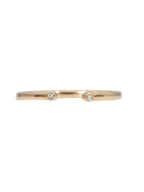 NNJ Designs Jewelry - Natural Diamond Accented Stackable Band in Solid 14K Yellow Gold | Fine Jewelry